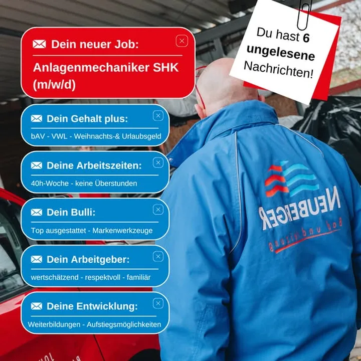 Beispiel-Anzeige: Nutzen als Nachrichten (Anlagenmechaniker SHK)